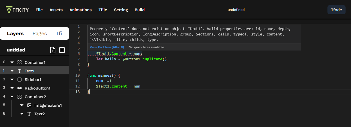Intelligent code suggestions in TFODE