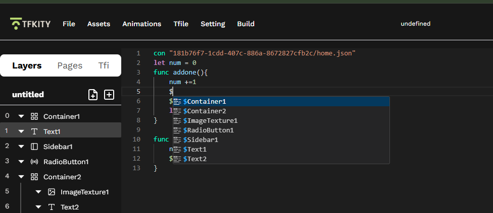 Intelligent code suggestions in TFODE